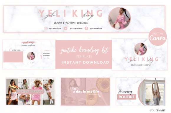 Download Beauty Blogger Youtube Branding Kit - Branding Collection