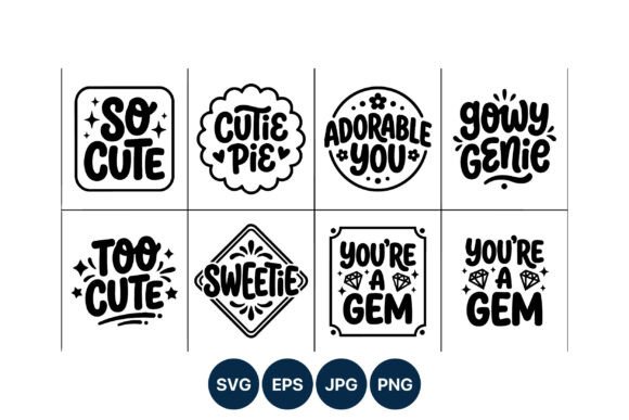 Download So Cute Hand Lettering Phrase Set - Cute hand lettering Collection
