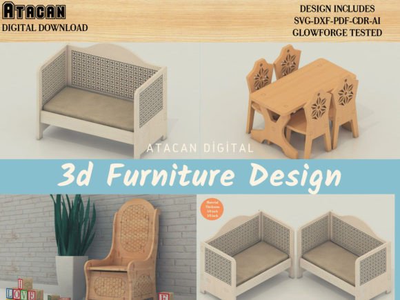 Download 3d Furniture Bundle, DollHouse Miniature - Furniture Collection
